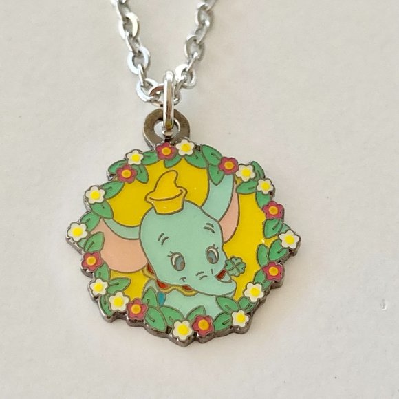 Vintage Disney Dumbo Elephant Charm Necklace 18" Disneyana Disneyland Stamped - Picture 6 of 8